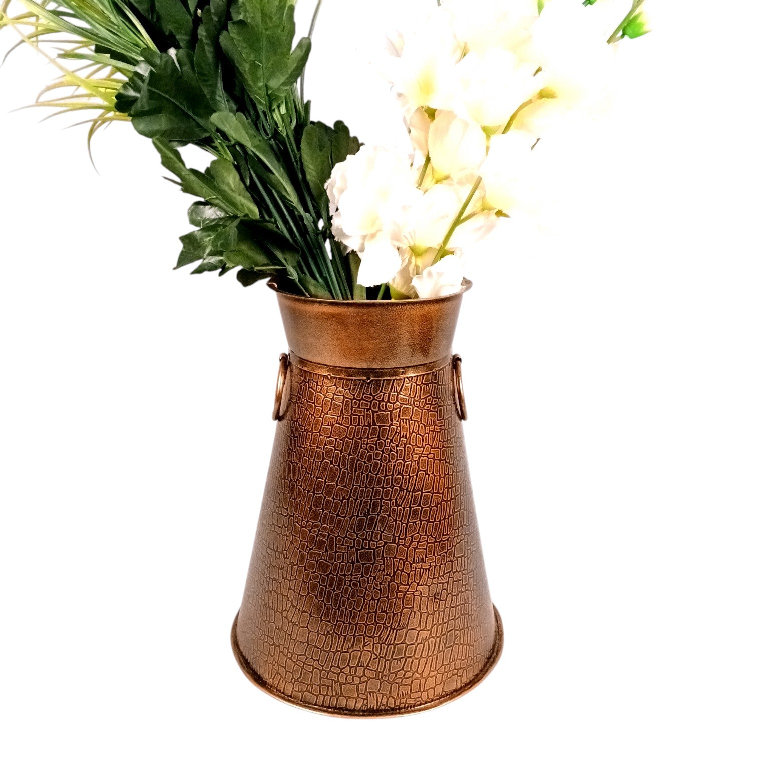 Handcrafted Decorative Pots for Living Room, Table, Office & Home Decor | Stylish Metal Flower Vases for Gifting - 14 Inch (Set Of 2) - Apkamart