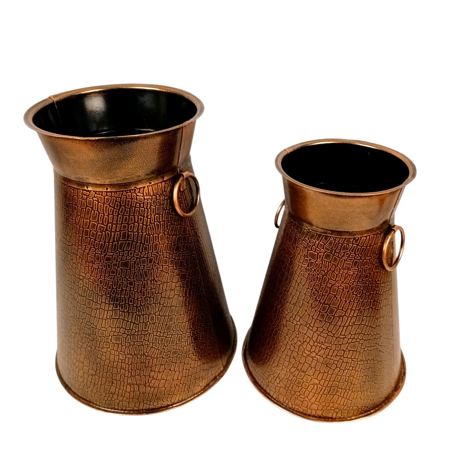 Handcrafted Decorative Pots for Living Room, Table, Office & Home Decor | Stylish Metal Flower Vases for Gifting - 14 Inch (Set Of 2) - Apkamart