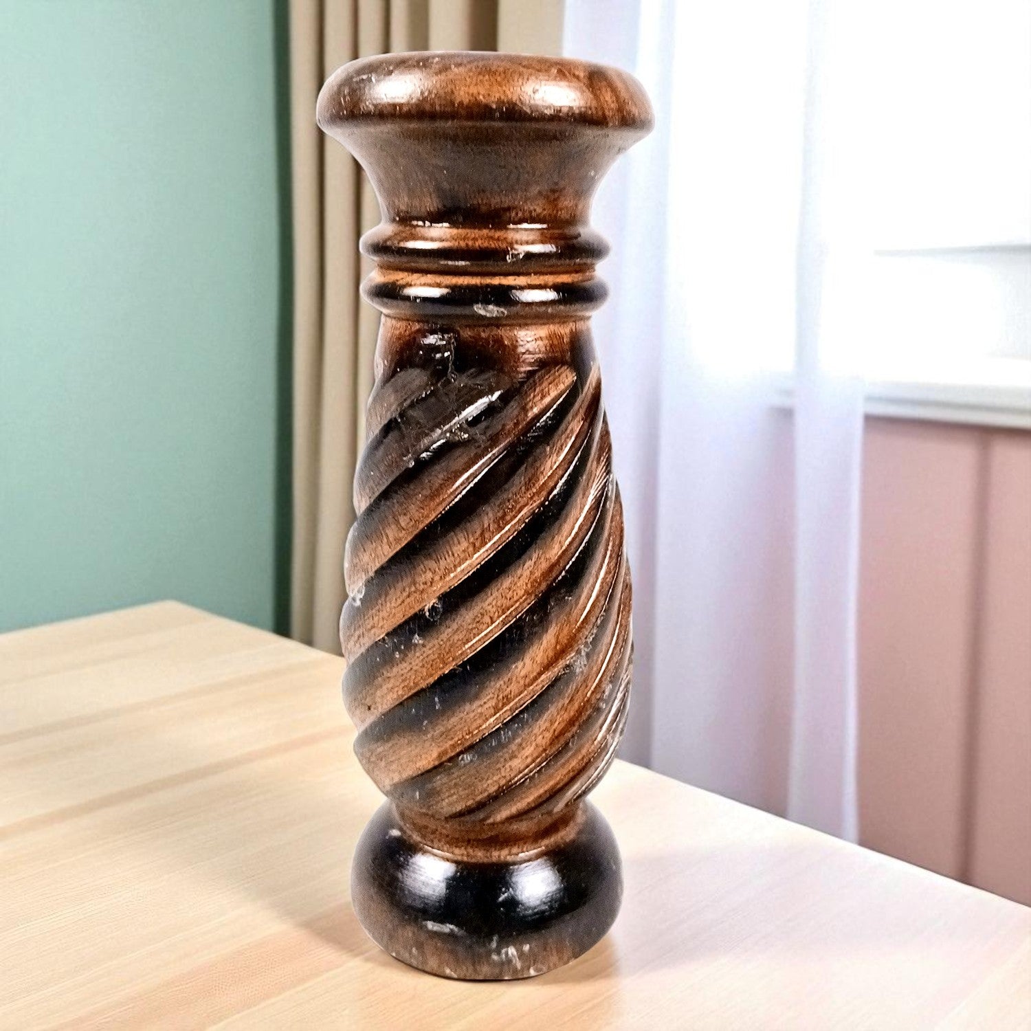 Flower Pot | Wooden Vase - for Home Decoration, Living Room, Table, Shelf, Office & Interior Decor | House Warming & Festival Gift - 8 Inch - Apkamart