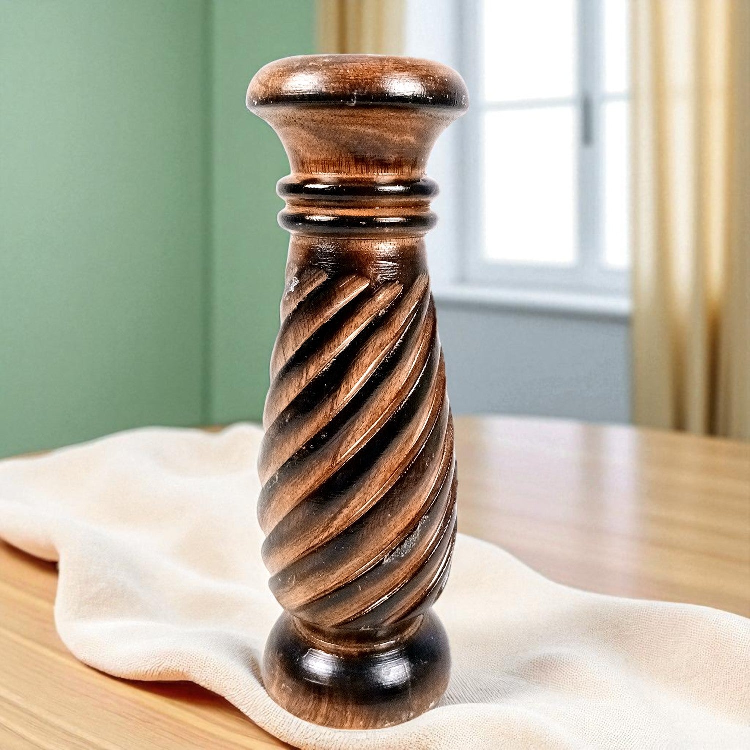 Flower Pot | Wooden Vase - for Home Decoration, Living Room, Table, Shelf, Office & Interior Decor | House Warming & Festival Gift - 10 Inch (Pack Of 2) - Apkamart