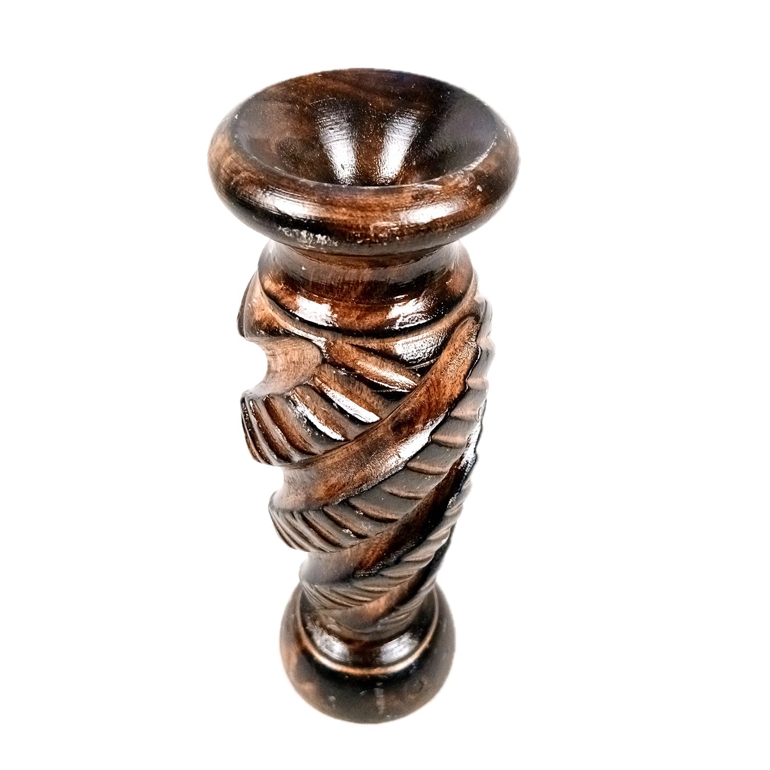 Flower Pot | Wooden Vase - for Home Decoration, Living Room, Table, Shelf, Office & Interior Decor | House Warming & Festival Gift - 10 Inch - Apkamart