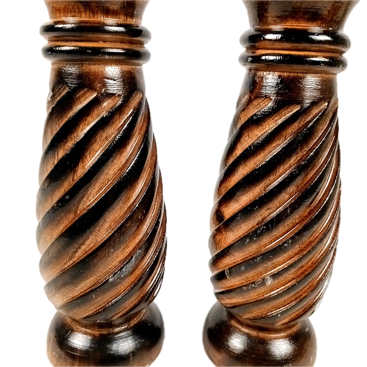 Flower Pot | Wooden Vase - for Home Decoration, Living Room, Table, Shelf, Office & Interior Decor | House Warming & Festival Gift - 10 Inch (Pack Of 2) - Apkamart