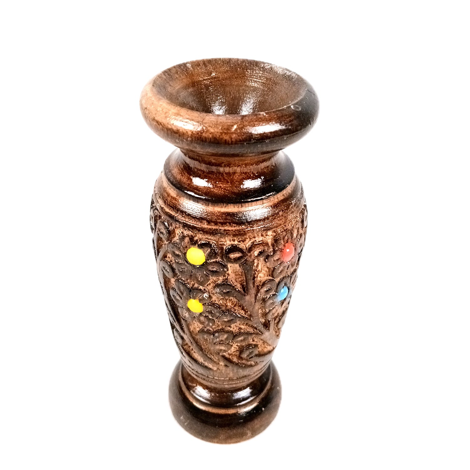 Flower Vase Wooden | Pots for Flowers - For Tabletop, Living Room, Home & Office Decoration | Centerpiece for Table Decoration |Vases for Gifts - 12 Inch (Set Of 3) - Apkamart