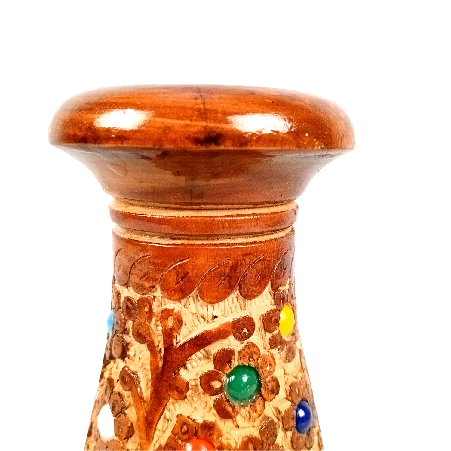 Flower Vase Wooden | Pots for Flowers - For Tabletop, Living Room, Home & Office | Centerpiece for Table Decoration |Vases for Gifts - 12 Inch (Set Of 3) - Apkamart