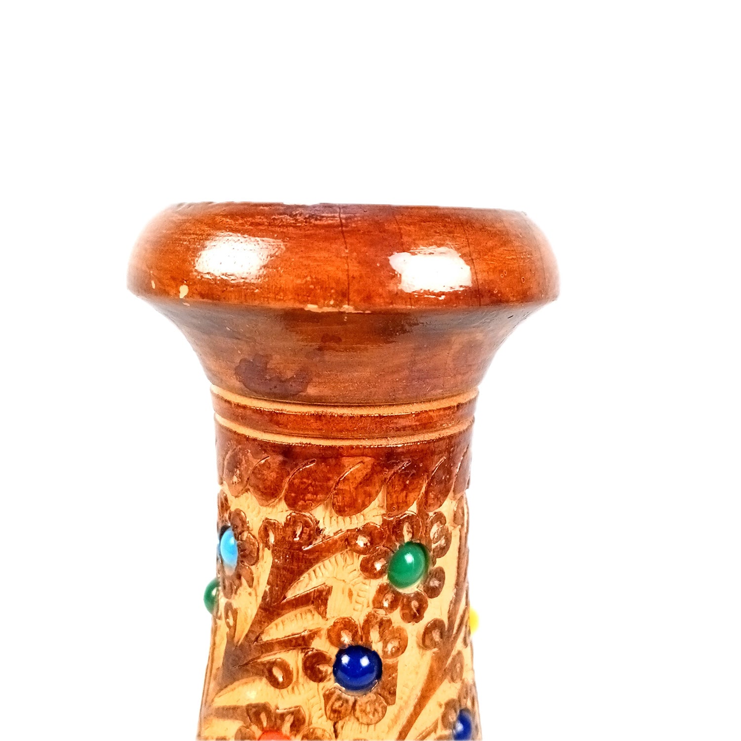 Flower Vase Wooden | Pots for Flowers - For Tabletop, Living Room, Home & Office | Centerpiece for Table Decoration |Vases for Gifts - 12 Inch (Set Of 3) - Apkamart