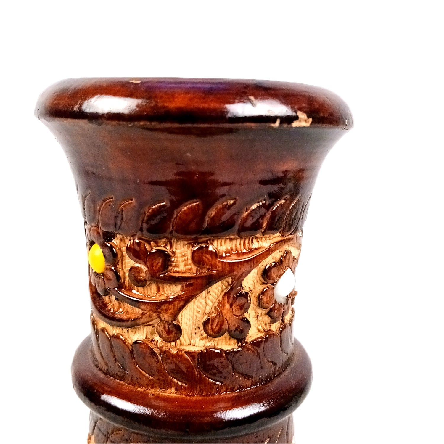 Flower Vase Wooden | Pots for Flowers - For Tabletop, Living Room, Home & Office | Centerpiece for Table Decoration |Vases for Gifts - 12 Inch (Set Of 3) - Apkamart