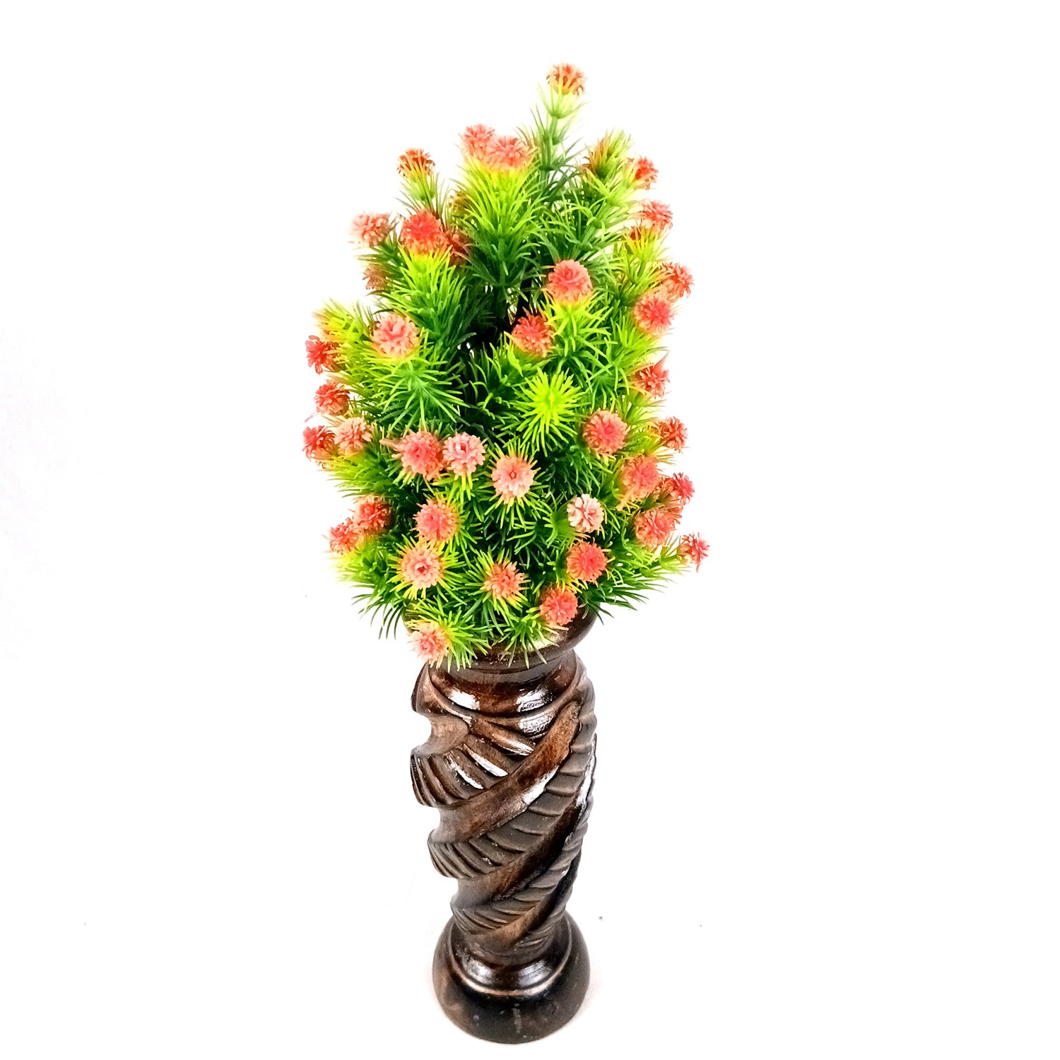 Flower Pot | Wooden Vase - for Home Decoration, Living Room, Table, Shelf, Office & Interior Decor | House Warming & Festival Gift - 10 Inch (Pack Of 2) - Apkamart