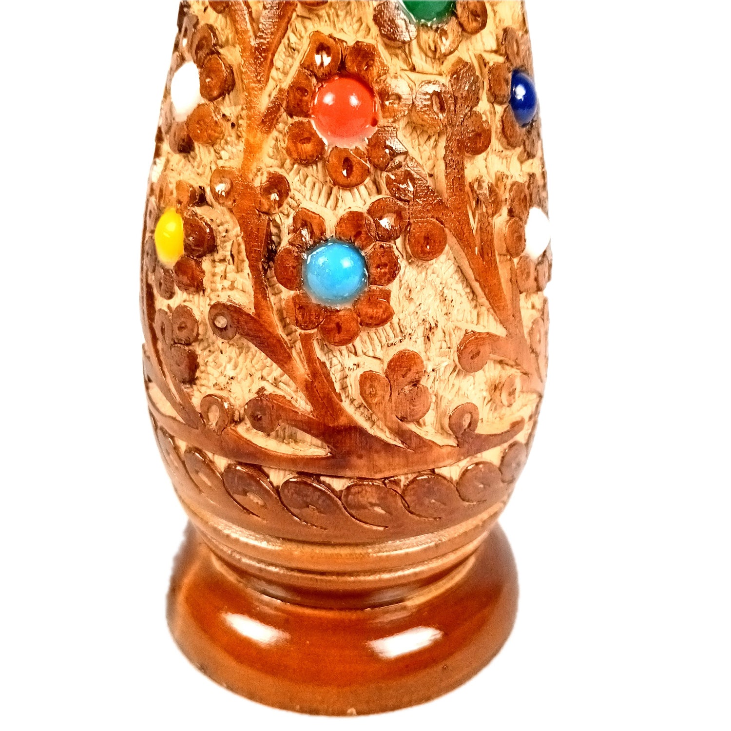 Flower Vase Wooden | Pots for Flowers - For Tabletop, Living Room, Home & Office | Centerpiece for Table Decoration |Vases for Gifts - 12 Inch (Set Of 3) - Apkamart