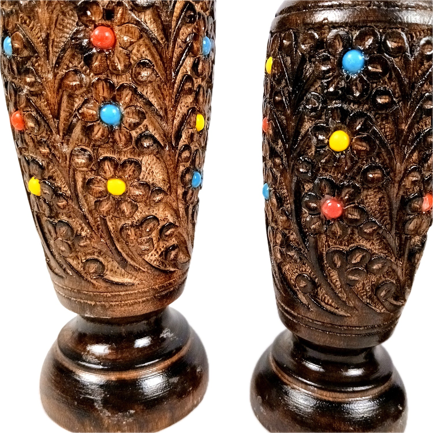 Flower Vase Wooden | Pots for Flowers - For Tabletop, Living Room, Home & Office Decoration | Centerpiece for Table Decoration |Vases for Gifts - 12 Inch (Set Of 3) - Apkamart