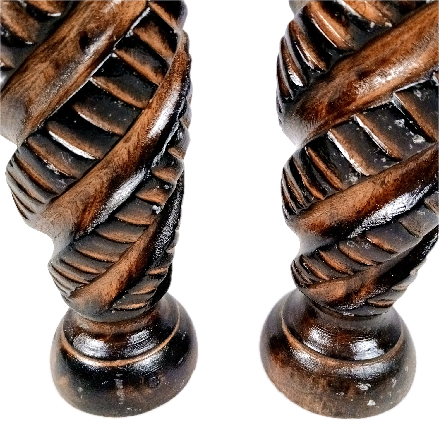 Flower Pot | Wooden Vase - for Home Decoration, Living Room, Table, Shelf, Office & Interior Decor | House Warming & Festival Gift - 8 Inch (Pack Of 2) - Apkamart