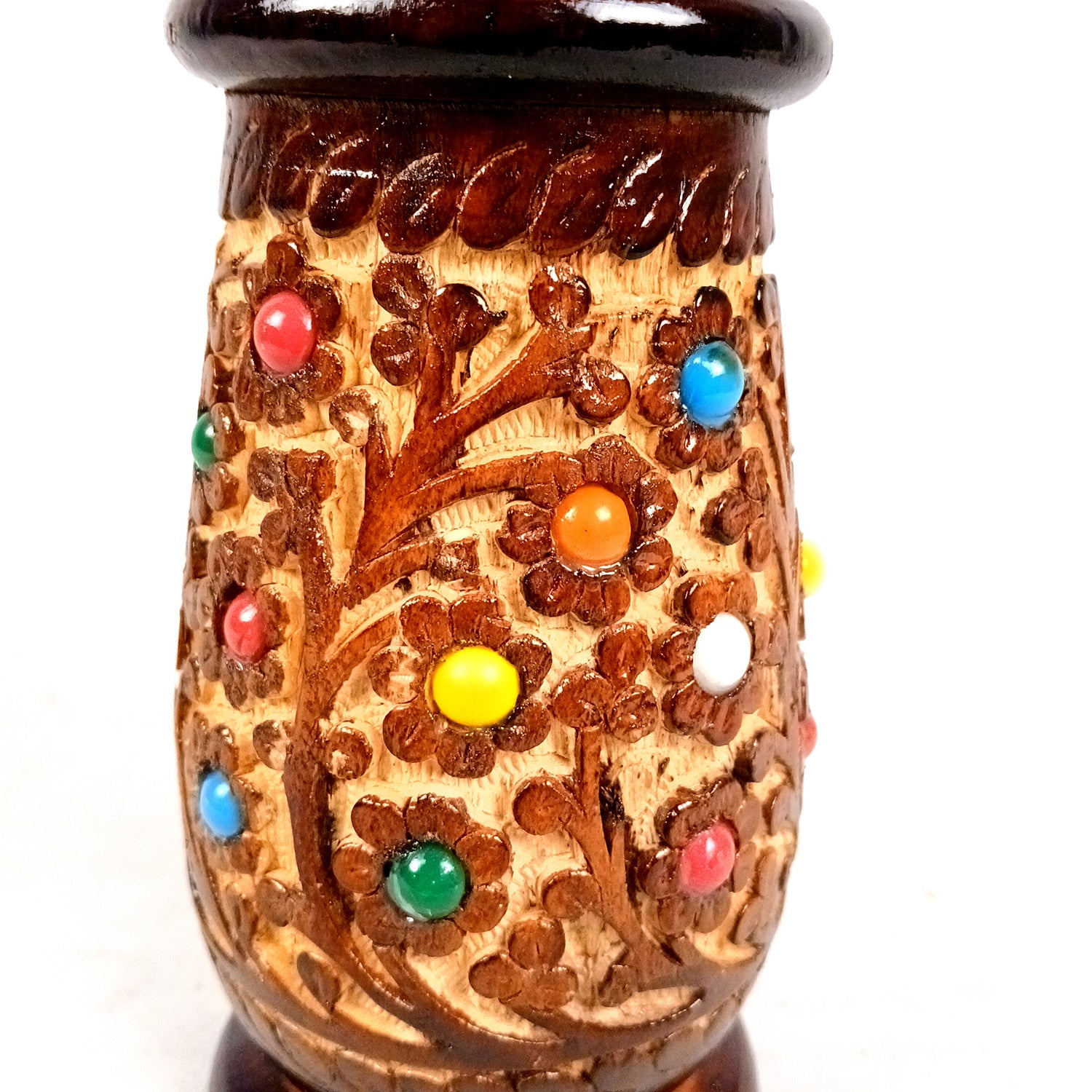 Flower Vase Wooden | Pots for Flowers - For Tabletop, Living Room, Home & Office | Centerpiece for Table Decoration |Vases for Gifts - 12 Inch (Set Of 3) - Apkamart