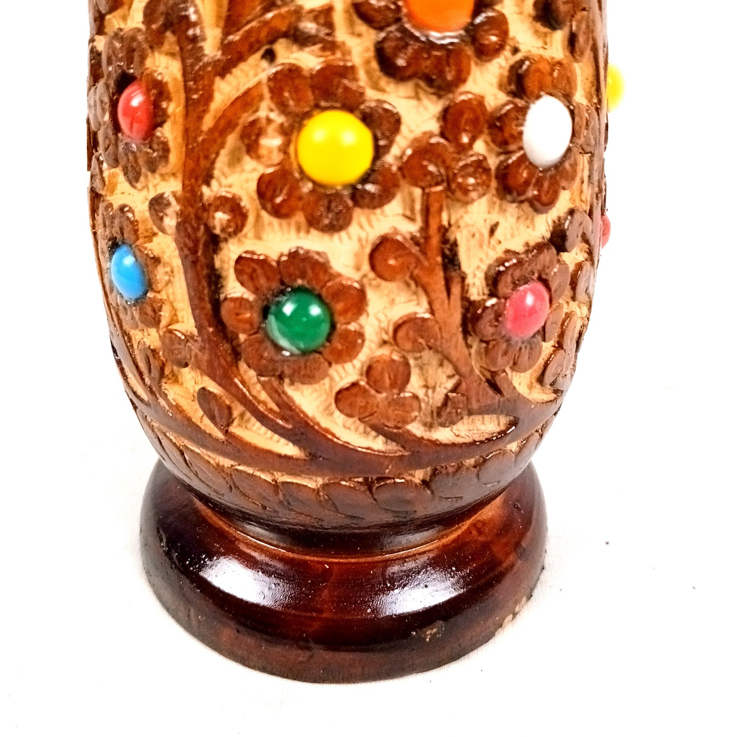 Flower Vase Wooden | Pots for Flowers - For Tabletop, Living Room, Home & Office | Centerpiece for Table Decoration |Vases for Gifts - 10 Inch - Apkamart