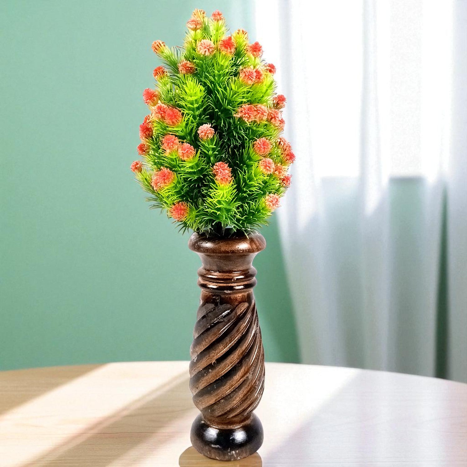 Flower Pot | Wooden Vase - for Home Decoration, Living Room, Table, Shelf, Office & Interior Decor | House Warming & Festival Gift - 8 Inch - Apkamart