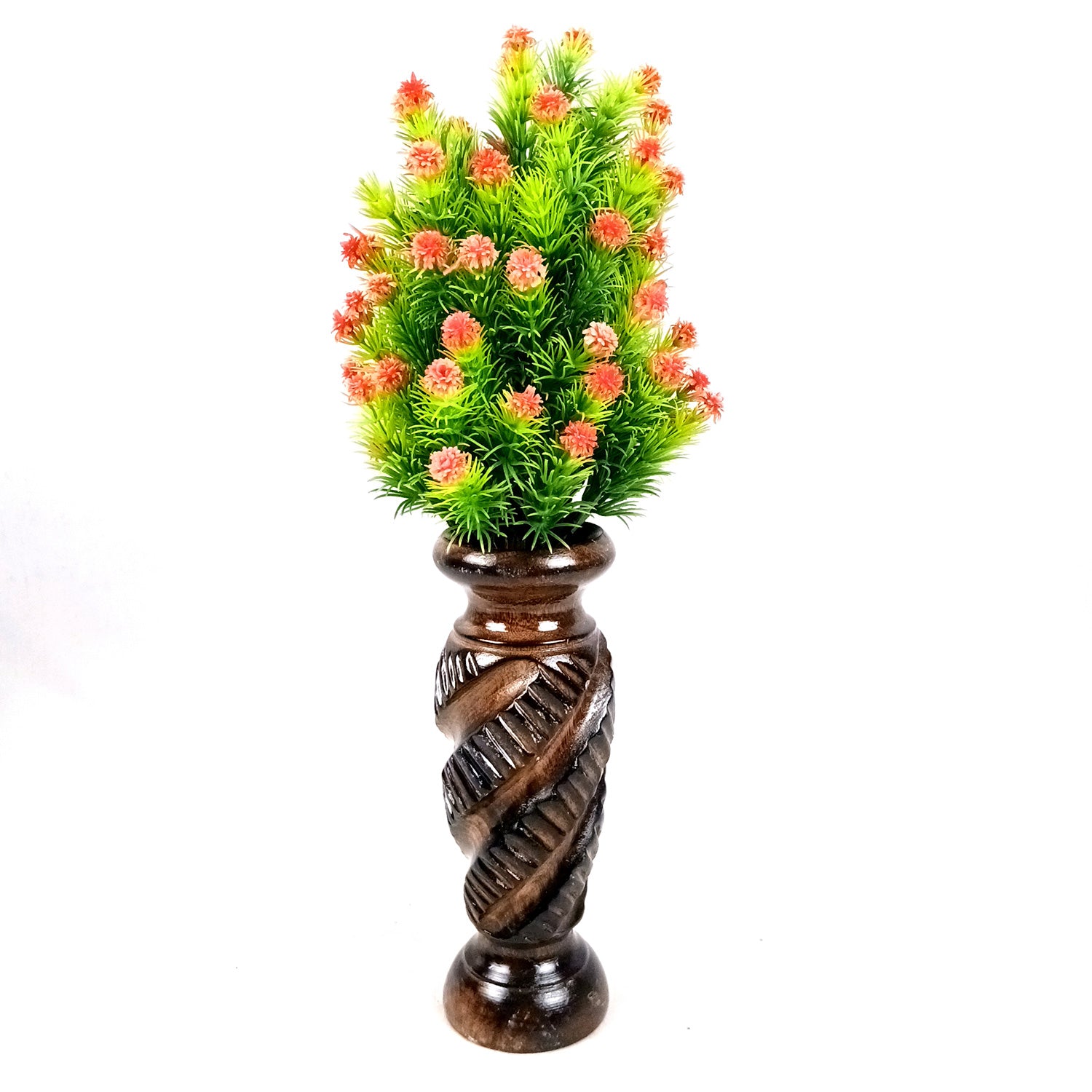 Flower Pot | Wooden Vase - for Home Decoration, Living Room, Table, Shelf, Office & Interior Decor | House Warming & Festival Gift - 8 Inch - Apkamart