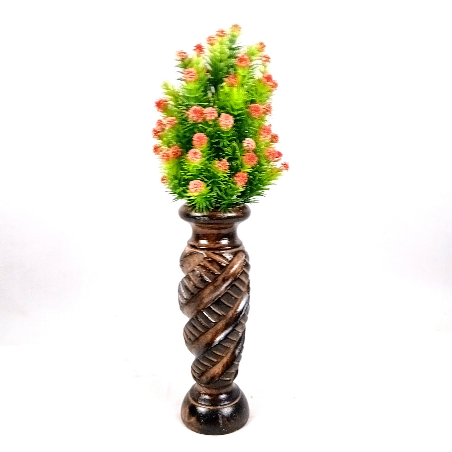 Flower Pot | Wooden Vase - for Home Decoration, Living Room, Table, Shelf, Office & Interior Decor | House Warming & Festival Gift - 10 Inch - Apkamart