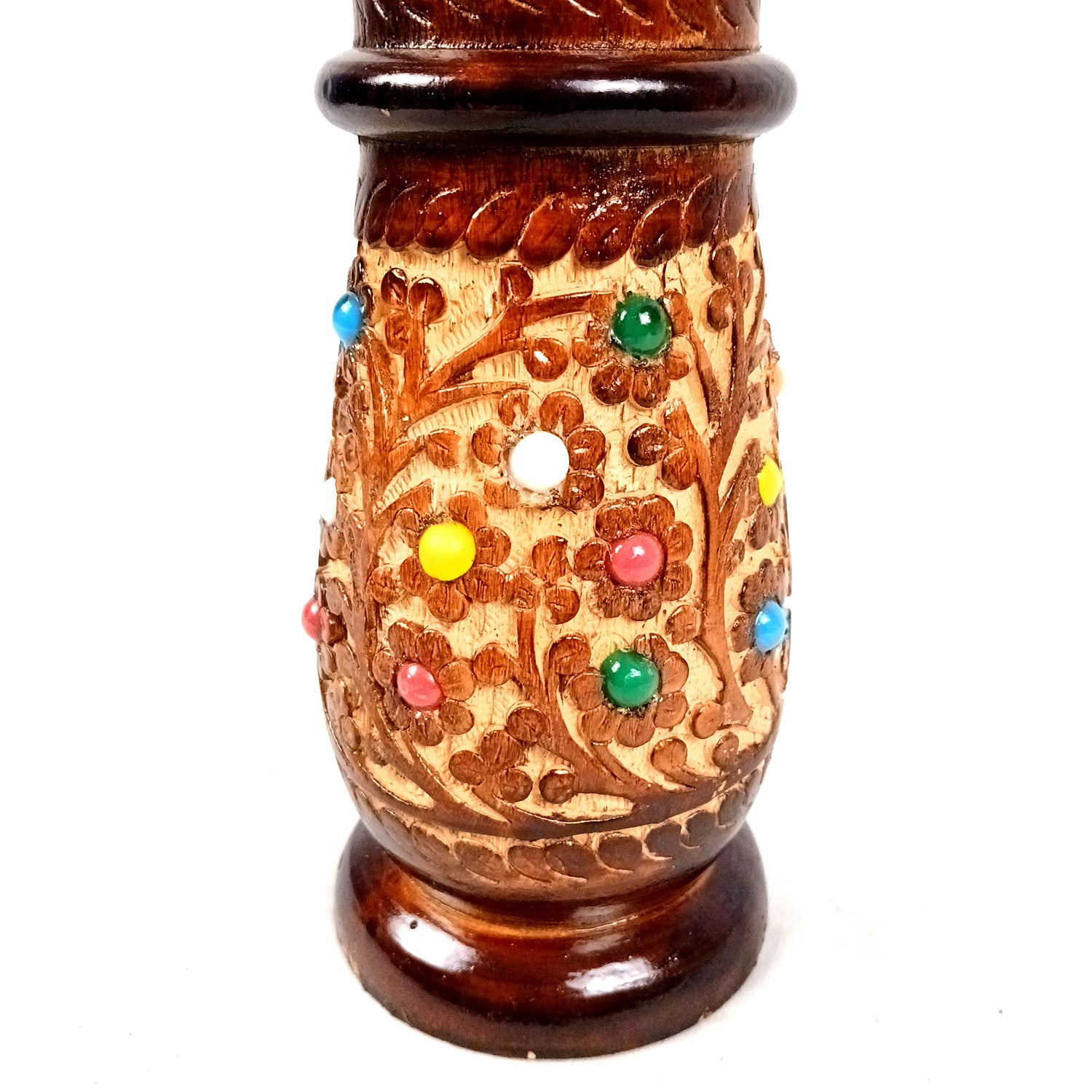 Flower Vase Wooden | Pots for Flowers - For Tabletop, Living Room, Home & Office | Centerpiece for Table Decoration |Vases for Gifts - 12 Inch (Set Of 3) - Apkamart