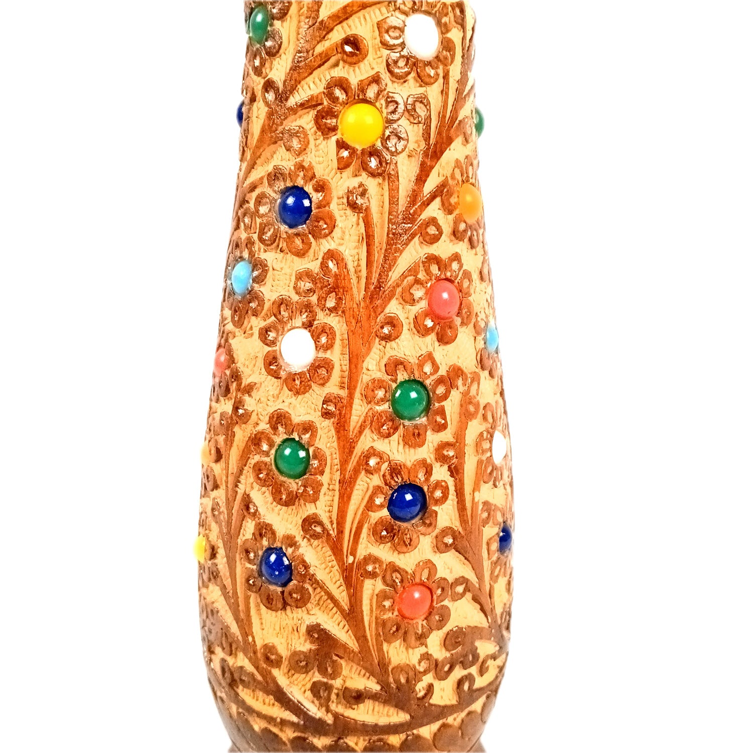 Flower Vase Wooden | Pots for Flowers - For Tabletop, Living Room, Home & Office | Centerpiece for Table Decoration |Vases for Gifts - 12 Inch - Apkamart