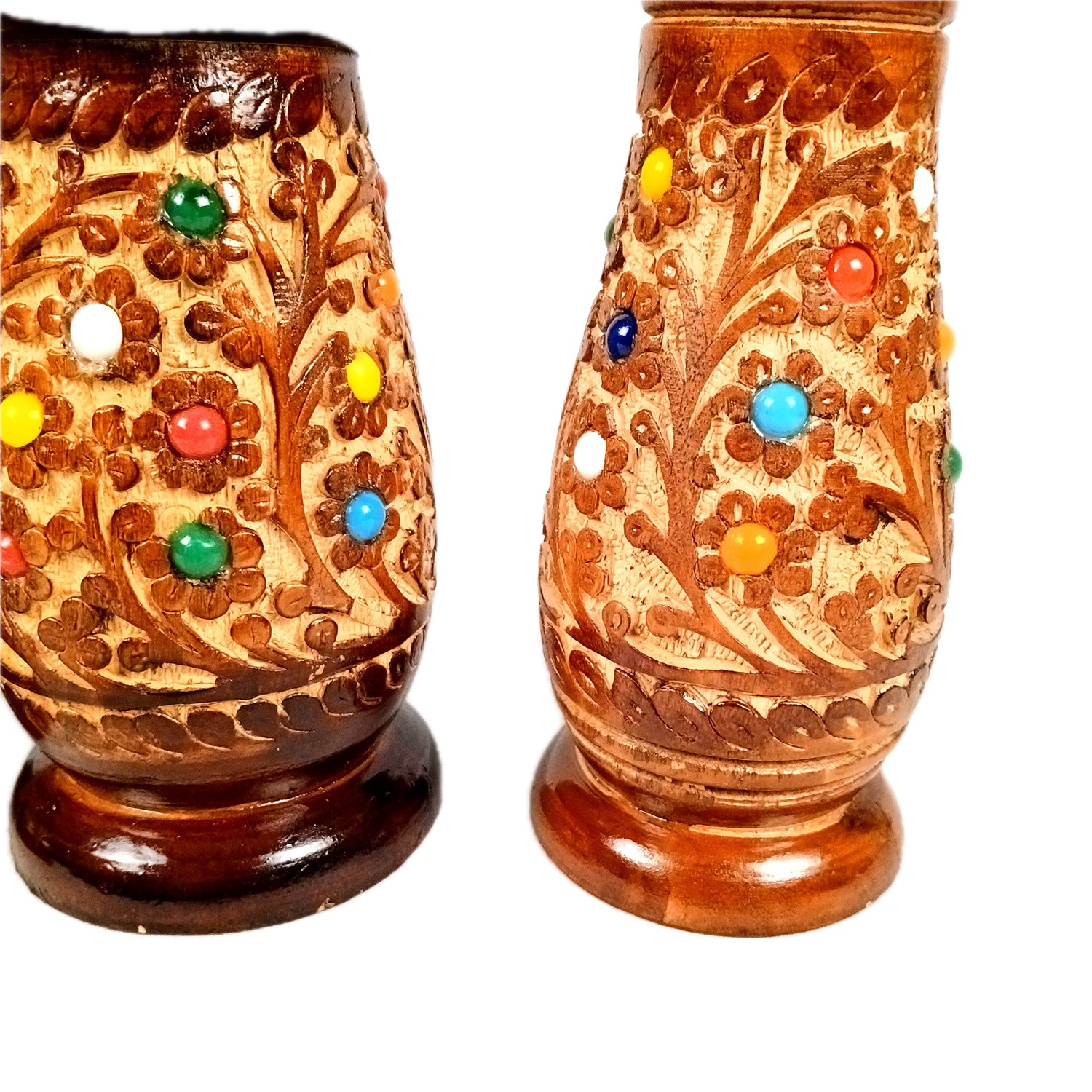 Flower Vase Wooden | Pots for Flowers - For Tabletop, Living Room, Home & Office | Centerpiece for Table Decoration |Vases for Gifts - 12 Inch (Set Of 3) - Apkamart