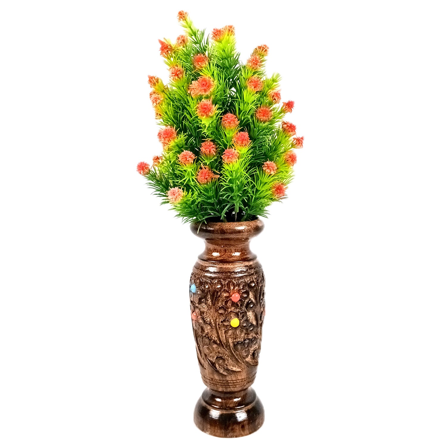 Flower Vase Wooden | Pots for Flowers - For Tabletop, Living Room, Home & Office Decoration | Centerpiece for Table Decoration |Vases for Gifts - 8 Inch - Apkamart