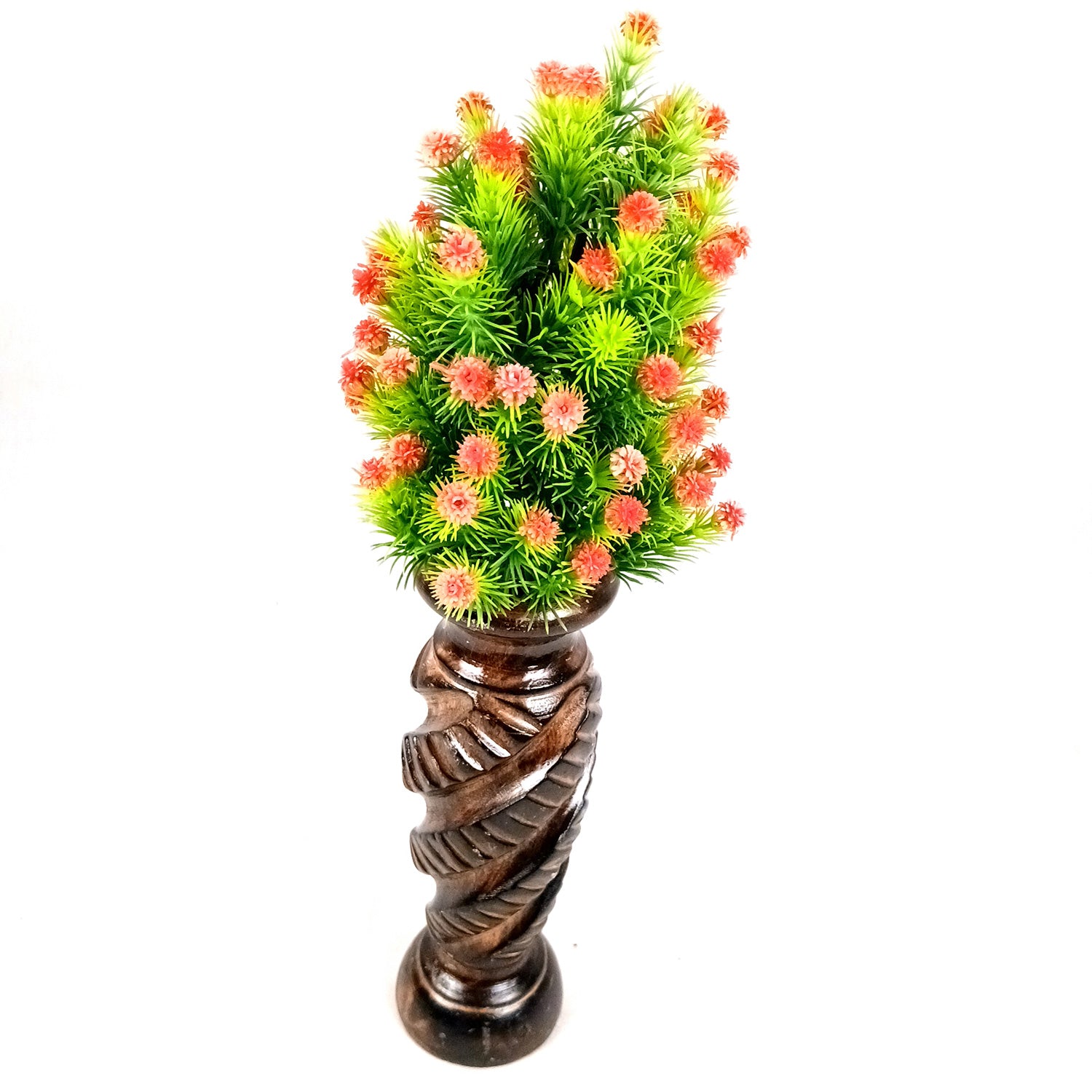 Flower Pot | Wooden Vase - for Home Decoration, Living Room, Table, Shelf, Office & Interior Decor | House Warming & Festival Gift - 10 Inch - Apkamart