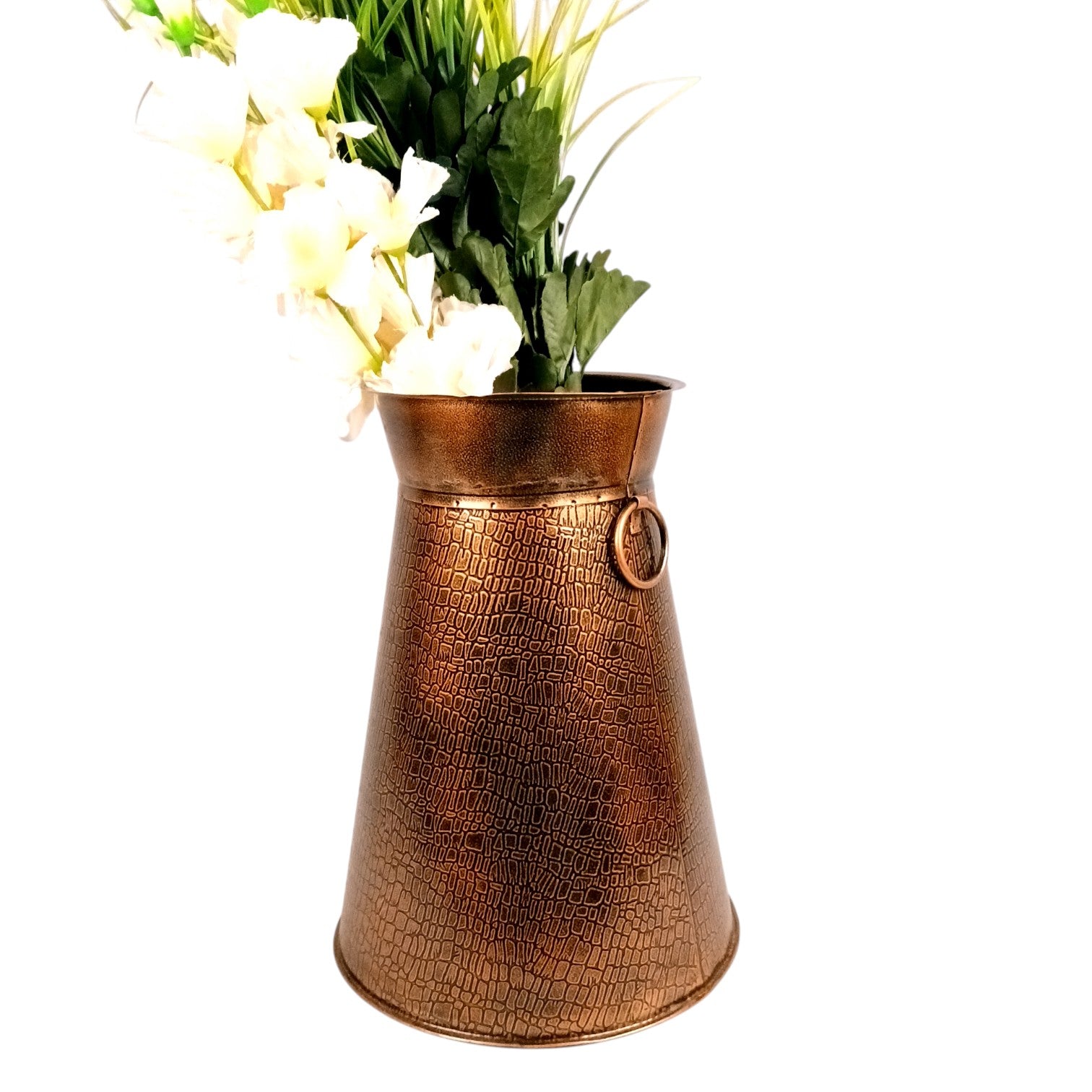 Handcrafted Decorative Pots for Living Room, Table, Office & Home Decor | Stylish Metal Flower Vases for Gifting - 14 Inch (Set Of 2) - Apkamart