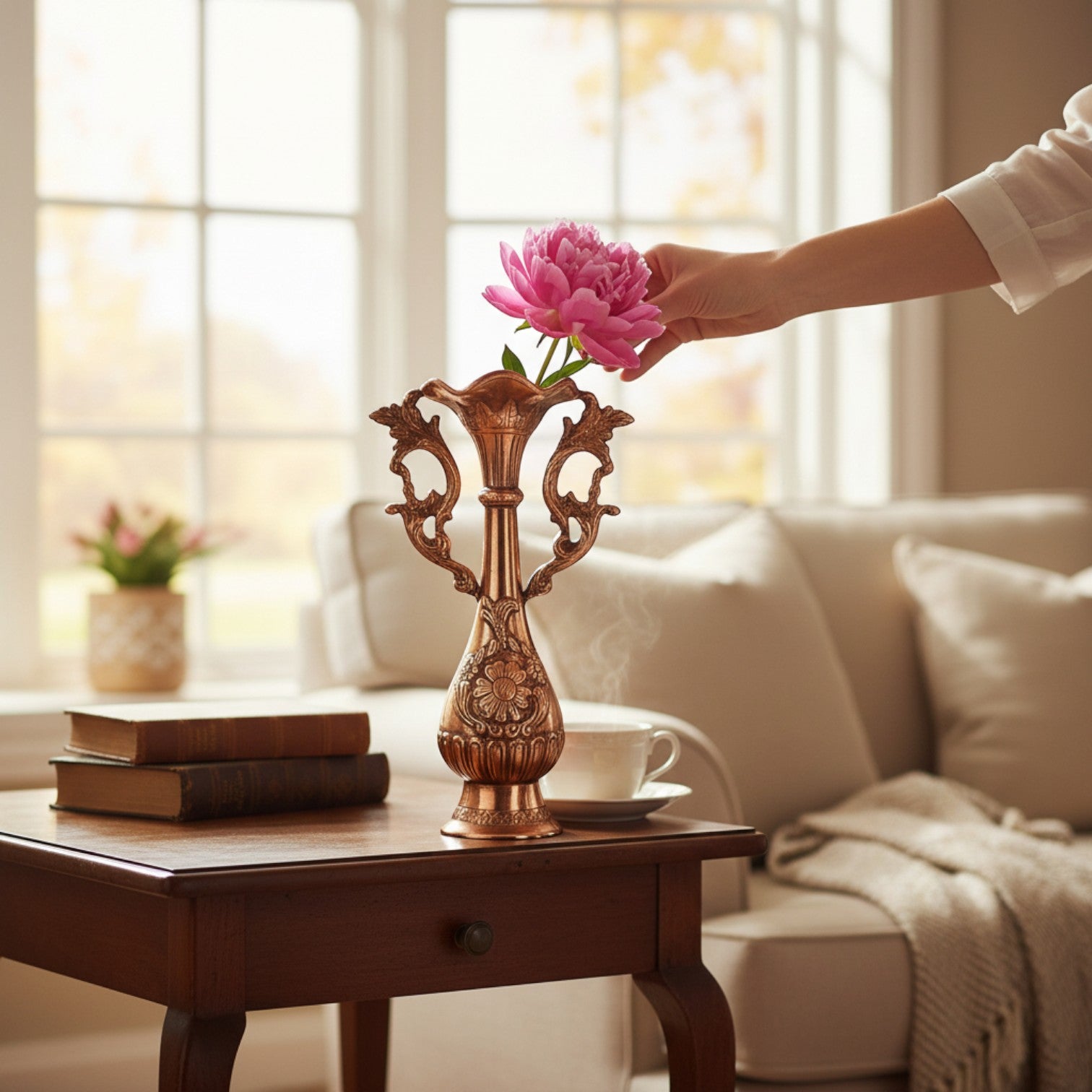 Vase Flower Pot | Decorative Showpiece Cum Vase for Home Decoration, Living Room, Shelf & Office | Modern Interior Decor Vase | Perfect Gift for All Occasions - 13 Inch - Apkamart