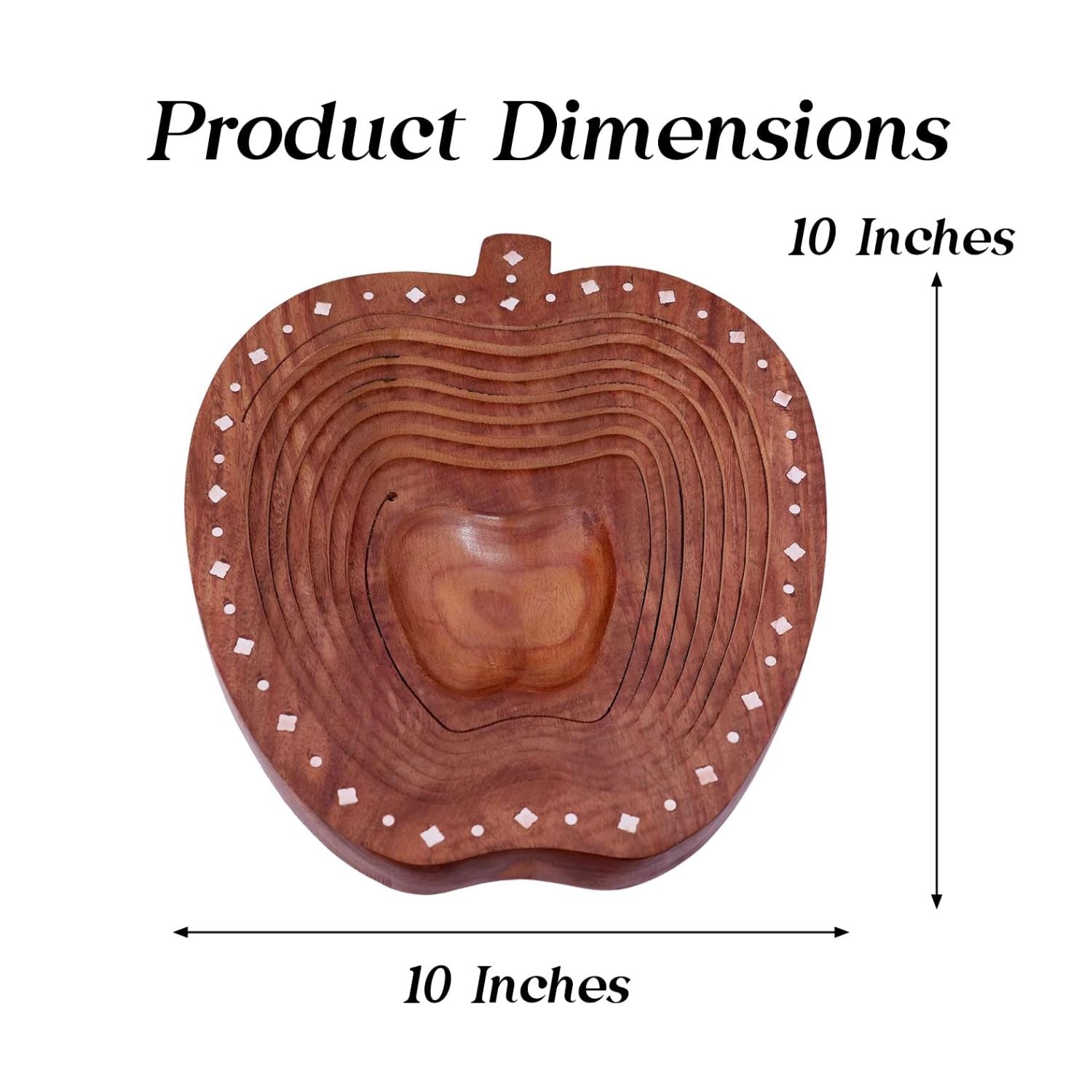 Wooden Fruit Basket - Kitchen Counter & Dining Table Organizer - 11 Inch - Apkamart