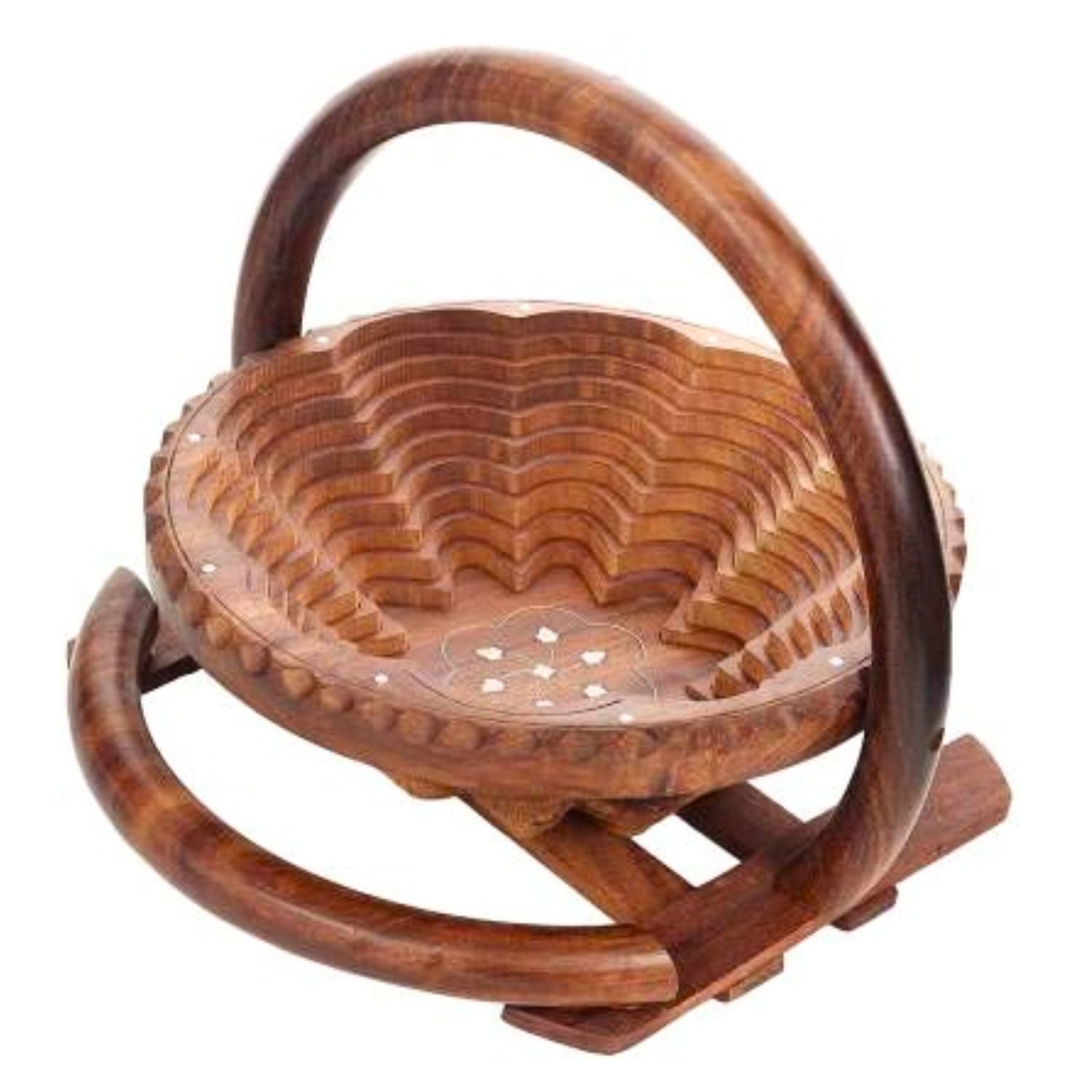 Foldable Fruit Basket - For Serving Fruits, Snacks, Vegetables - 10 Inch - Apkamart