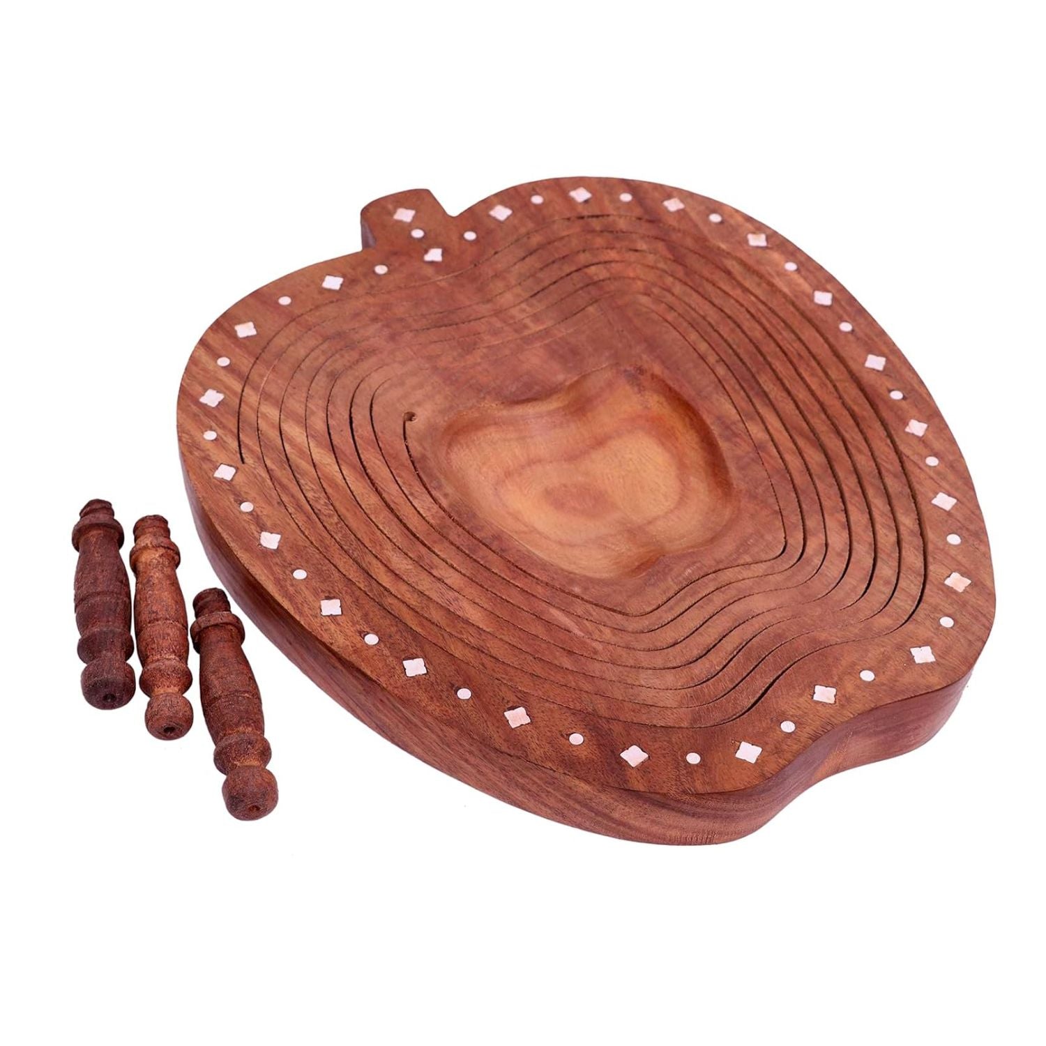Wooden Fruit Basket - Kitchen Counter & Dining Table Organizer - 11 Inch - Apkamart