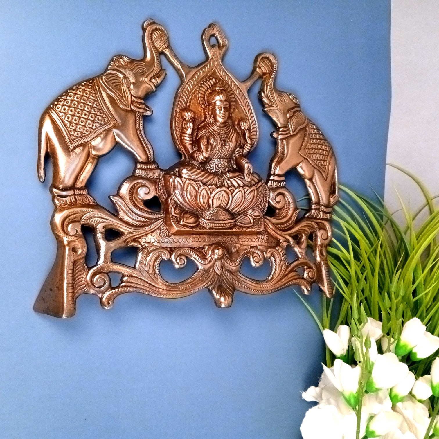 GajLaxmi Wall Hanging for Home Decor | Decorative Wall Art for Living Room, Bedroom & Office | Wall Hanging Showpiece & Gift Item - 13 Inch - Apkamart
