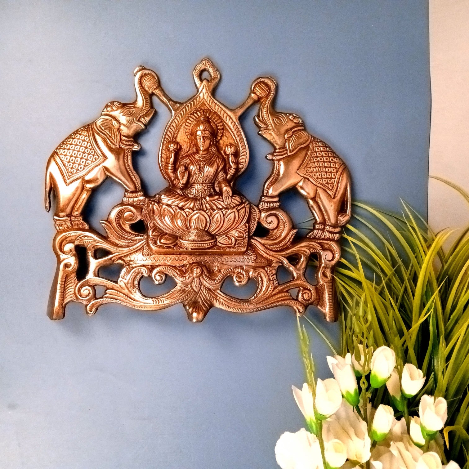 GajLaxmi Wall Hanging for Home Decor | Decorative Wall Art for Living Room, Bedroom & Office | Wall Hanging Showpiece & Gift Item - 13 Inch - Apkamart