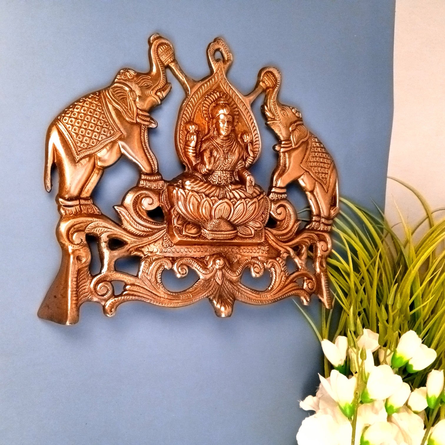 GajLaxmi Wall Hanging for Home Decor | Decorative Wall Art for Living Room, Bedroom & Office | Wall Hanging Showpiece & Gift Item - 13 Inch - Apkamart