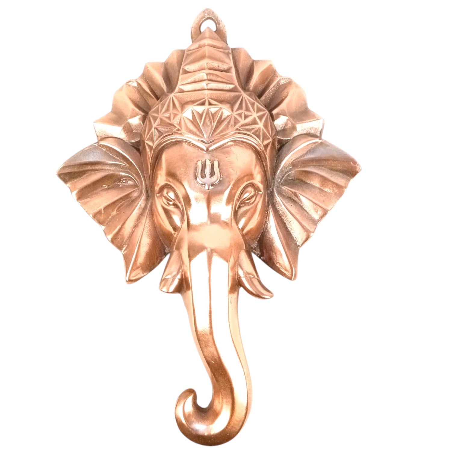 Ganesh Face Wall Hanging – Copper, 20 Inch - Apkamart