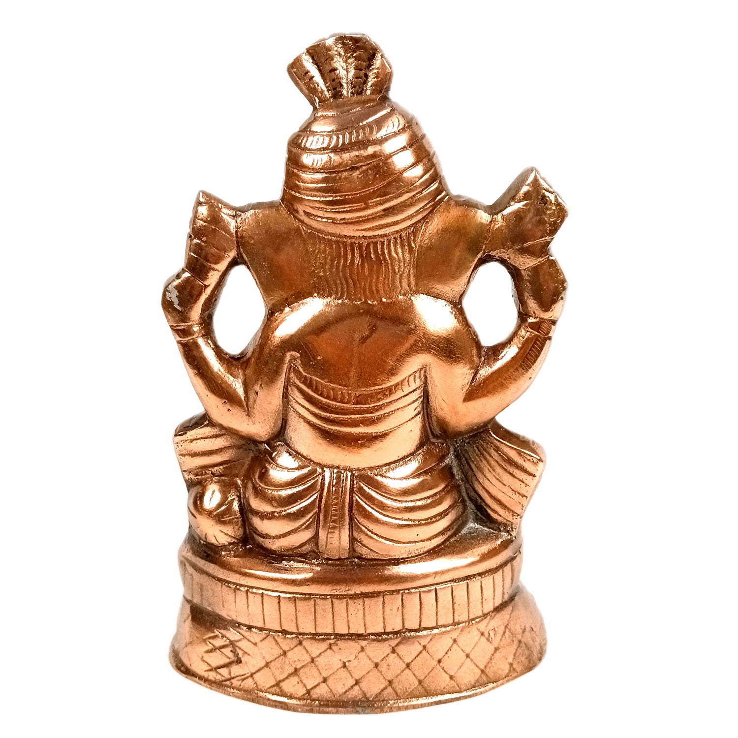 Handicraft Ganesh Statue for Temple/Home Decor/Office Decor - (Metal - Alloy | Color - Copper Shade | Size - 9 Inch) - Apkamart
