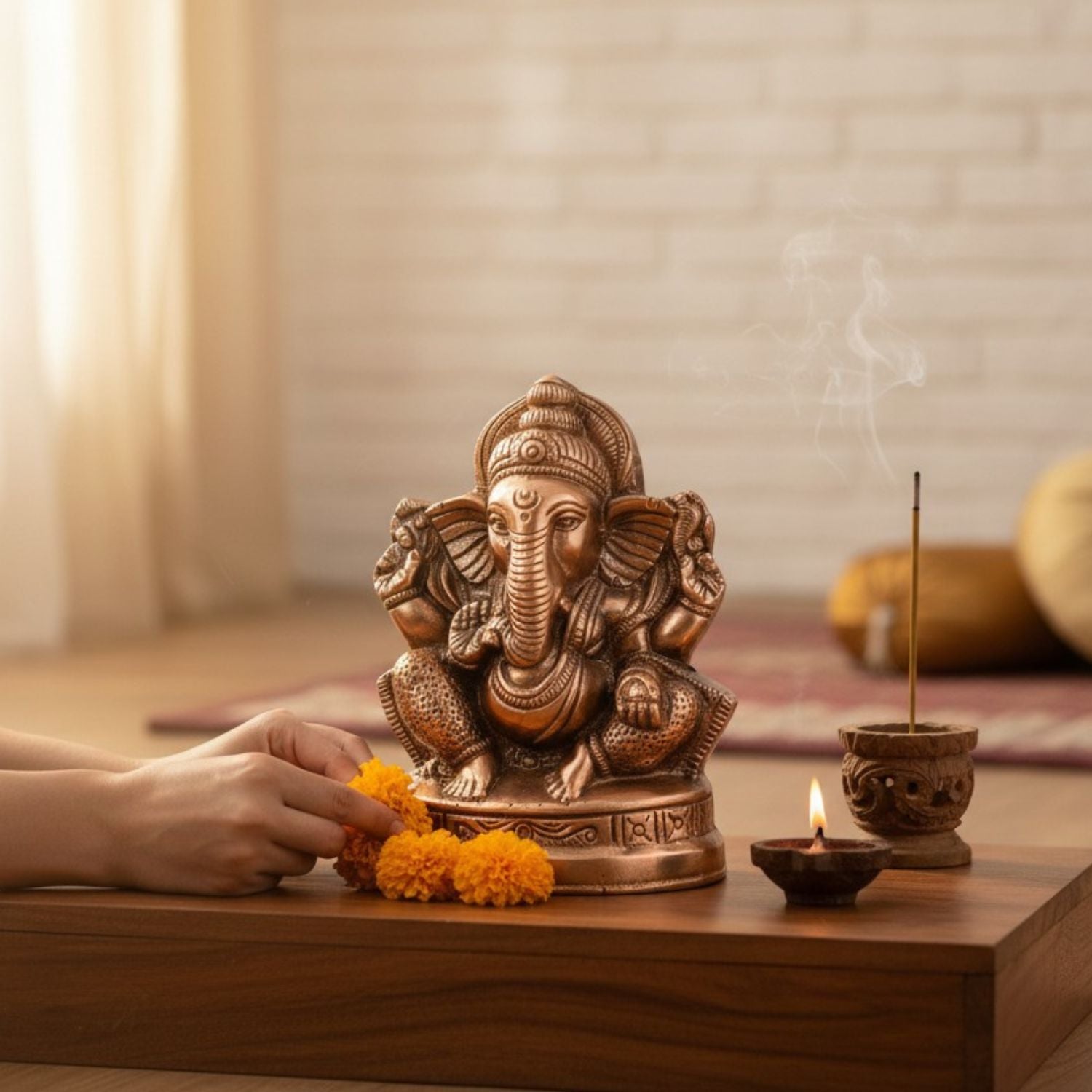 Ganesh Idol Statue For Home, Entrance & Vastu – 7 Inch - Apkamart