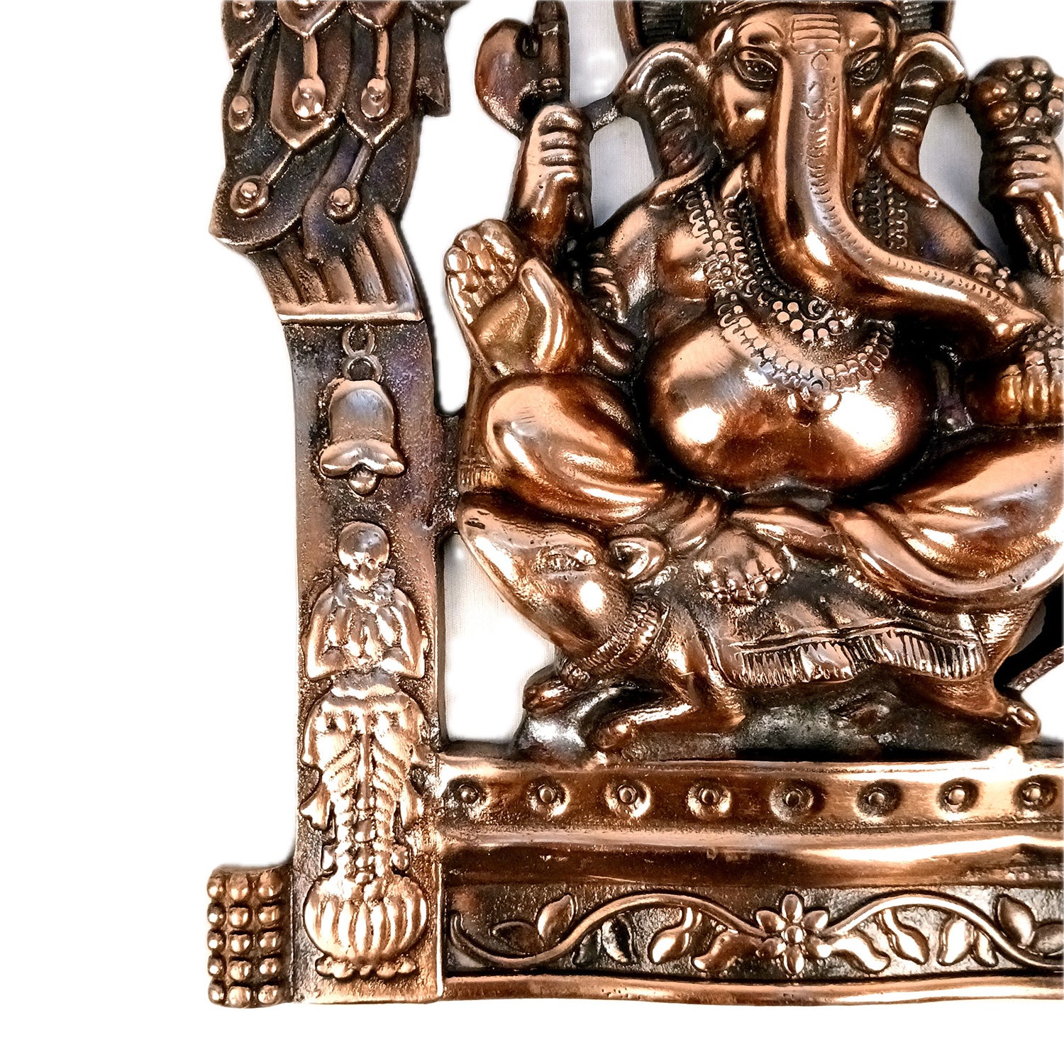 Ganesh Wall Hanging Idol | Lord Ganesha With Peacock Wall Statue Decor | Religious & Spiritual Wall Art - For Puja, Home & Entrance Living Room & Gift - 16 Inch - Apkamart
