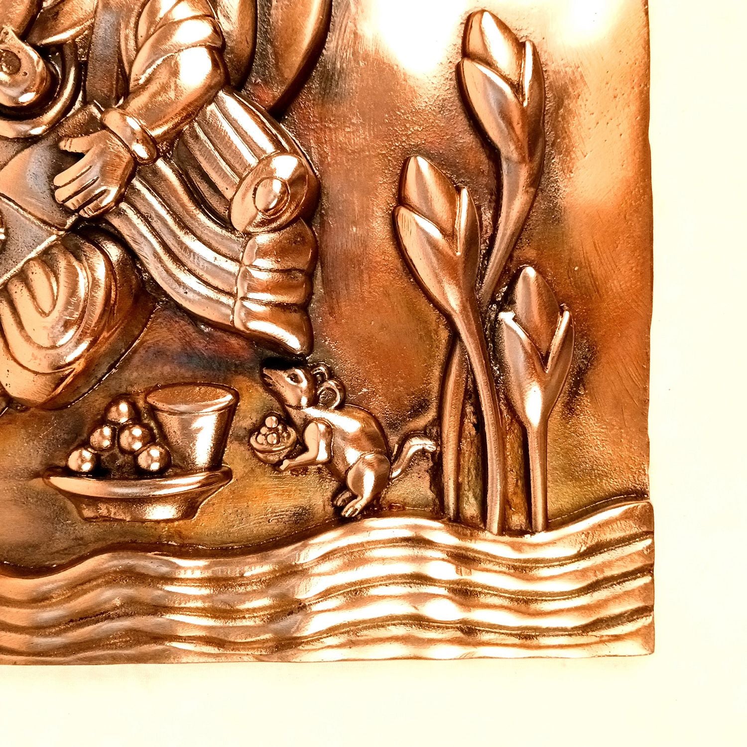 Ganesh Wall Hanging Statue | Ganesha Writing Book Wall Idol for Puja, Home, Living Room Decor | Diwali & Housewarming Gift - 16 Inch - Apkamart #Style_Design 1