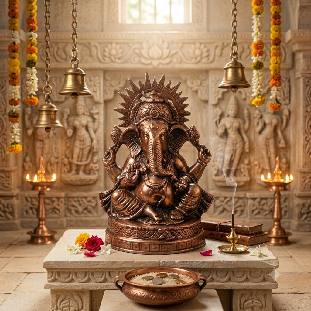 Ganesh Statue Showpiece Alloy-Apkamart