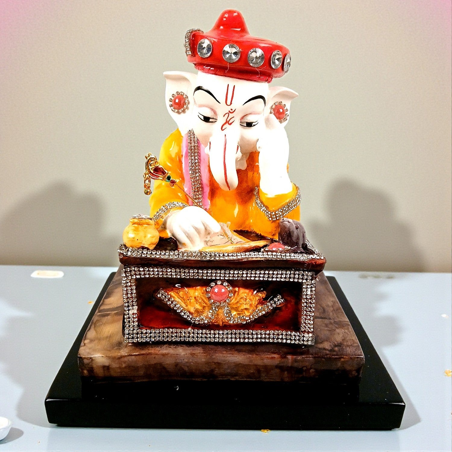 Ganesh Murti | Spiritual Home & Office Decor Idol | Lord GaneshaStatue for Home, Pooja Room & Vastu | Religious Table Decor, Diwali & Festive Gift - 9 Inch - Apkamart