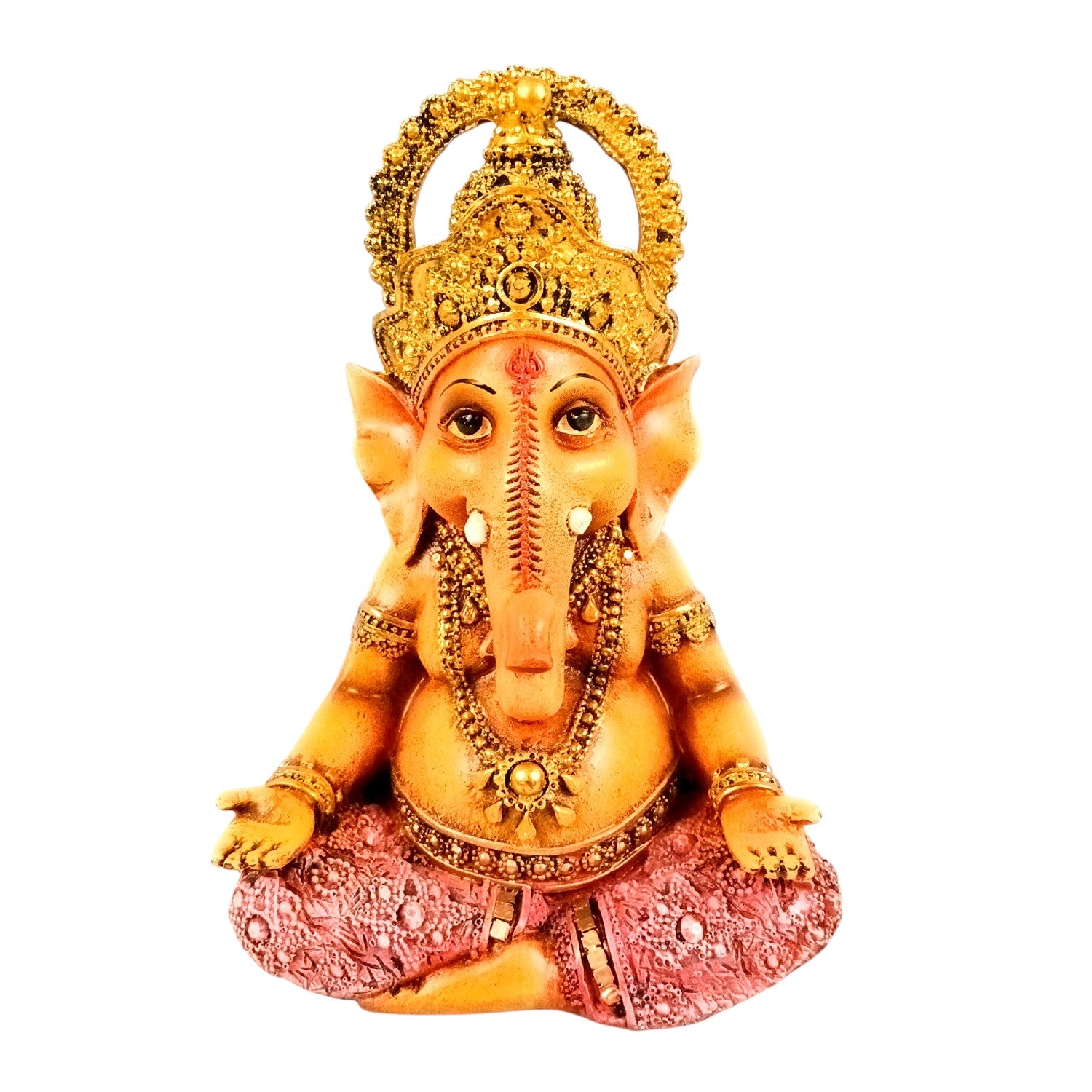 Shri Ganesh Idol | Ganesha Different Poses for Home, Pooja Room & Vastu | Religious Table Decor, Diwali & Festive Gift - 8 Inch - Apkamart