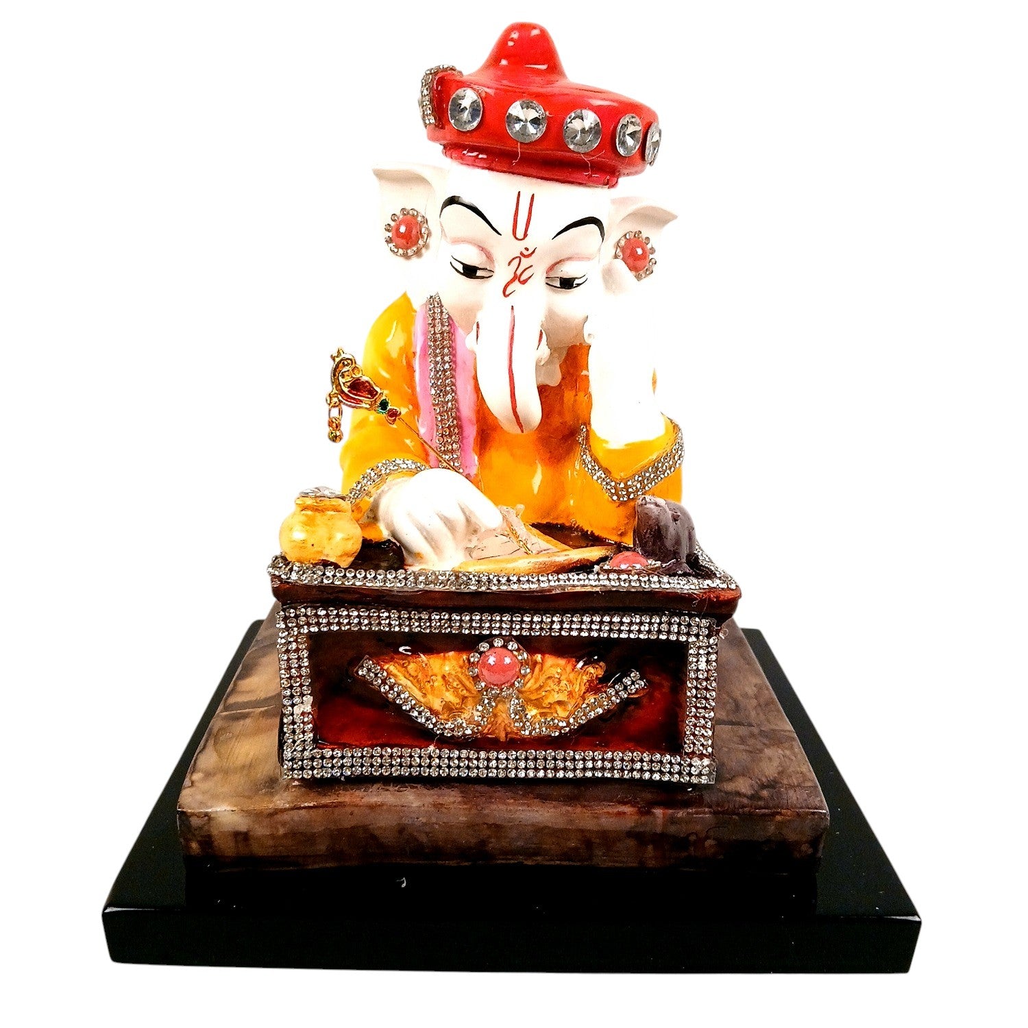 Ganesh Murti | Spiritual Home & Office Decor Idol | Lord GaneshaStatue for Home, Pooja Room & Vastu | Religious Table Decor, Diwali & Festive Gift - 9 Inch - Apkamart