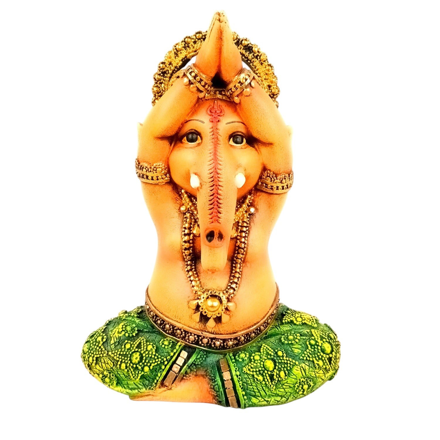 Shri Ganesh Idol | Ganesha Different Poses for Home, Pooja Room & Vastu | Religious Table Decor, Diwali & Festive Gift - 8 Inch - Apkamart