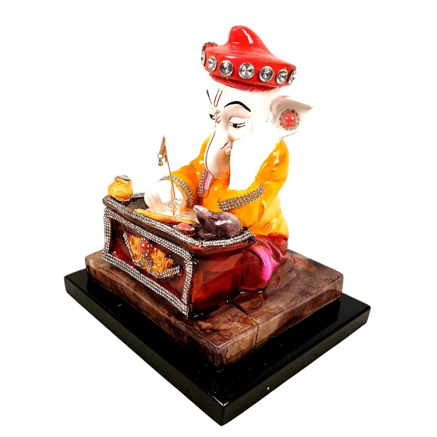Ganesh Murti | Spiritual Home & Office Decor Idol | Lord GaneshaStatue for Home, Pooja Room & Vastu | Religious Table Decor, Diwali & Festive Gift - 9 Inch - Apkamart
