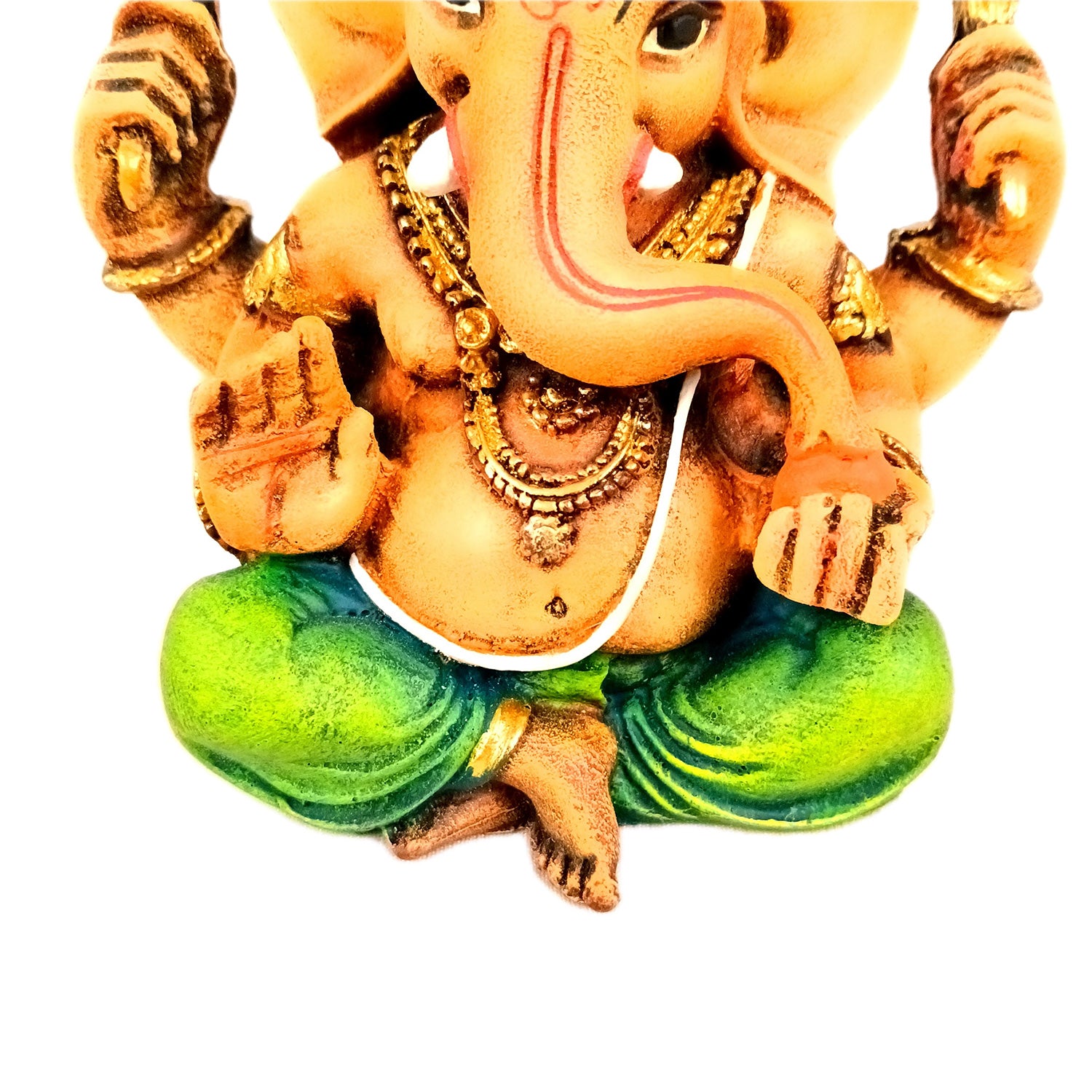 Ganesh Idol | Lord Ganesha Statue Murti - For Puja, Home & Entrance Living Room Decor & Gift - 7 Inch - Apkamart #Colour_Green