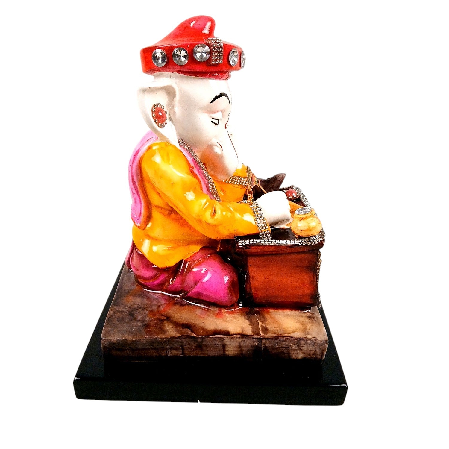 Ganesh Murti | Spiritual Home & Office Decor Idol | Lord GaneshaStatue for Home, Pooja Room & Vastu | Religious Table Decor, Diwali & Festive Gift - 9 Inch - Apkamart