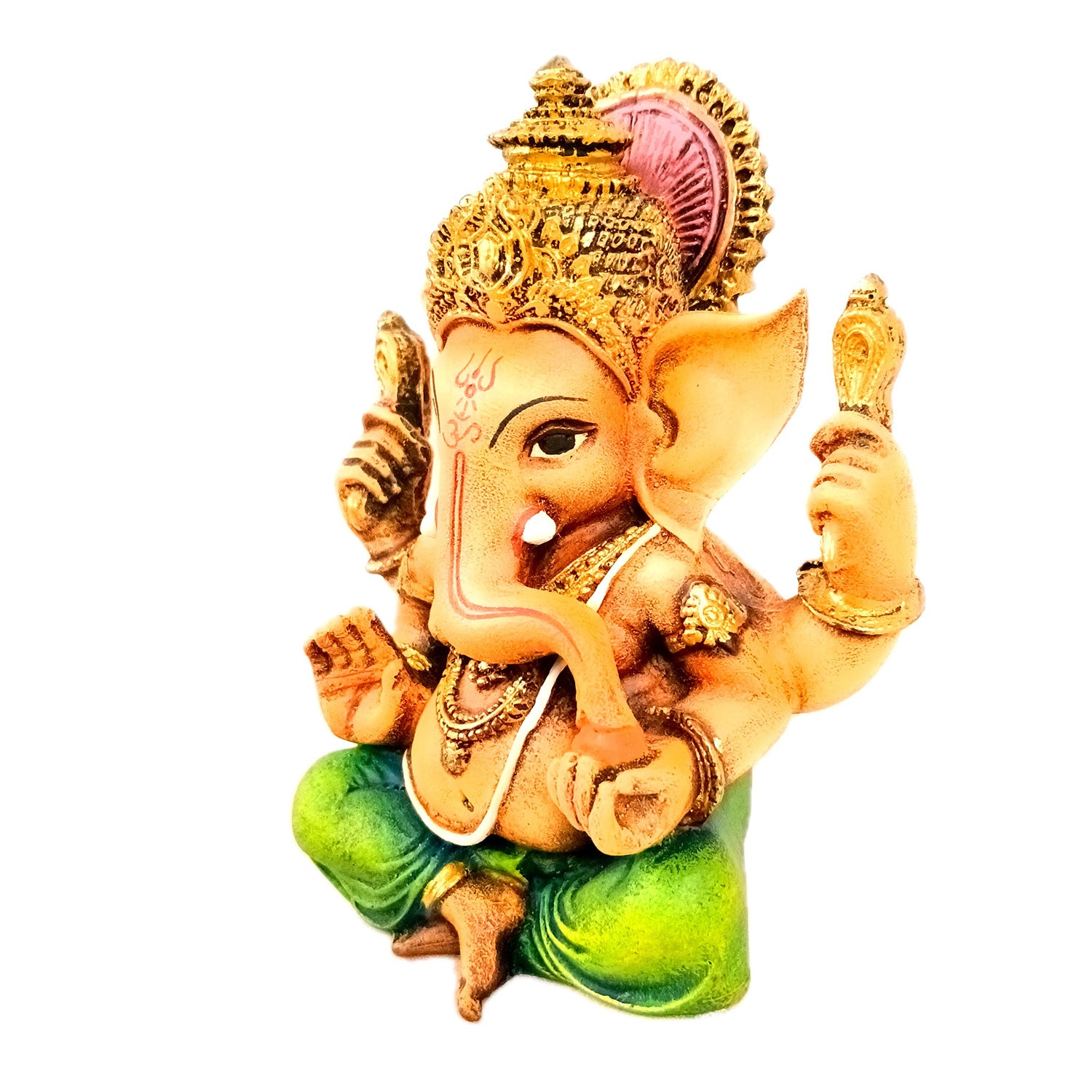 Ganesh Idol | Lord Ganesha Statue Murti - For Puja, Home & Entrance Living Room Decor & Gift - 7 Inch - Apkamart #Colour_Green