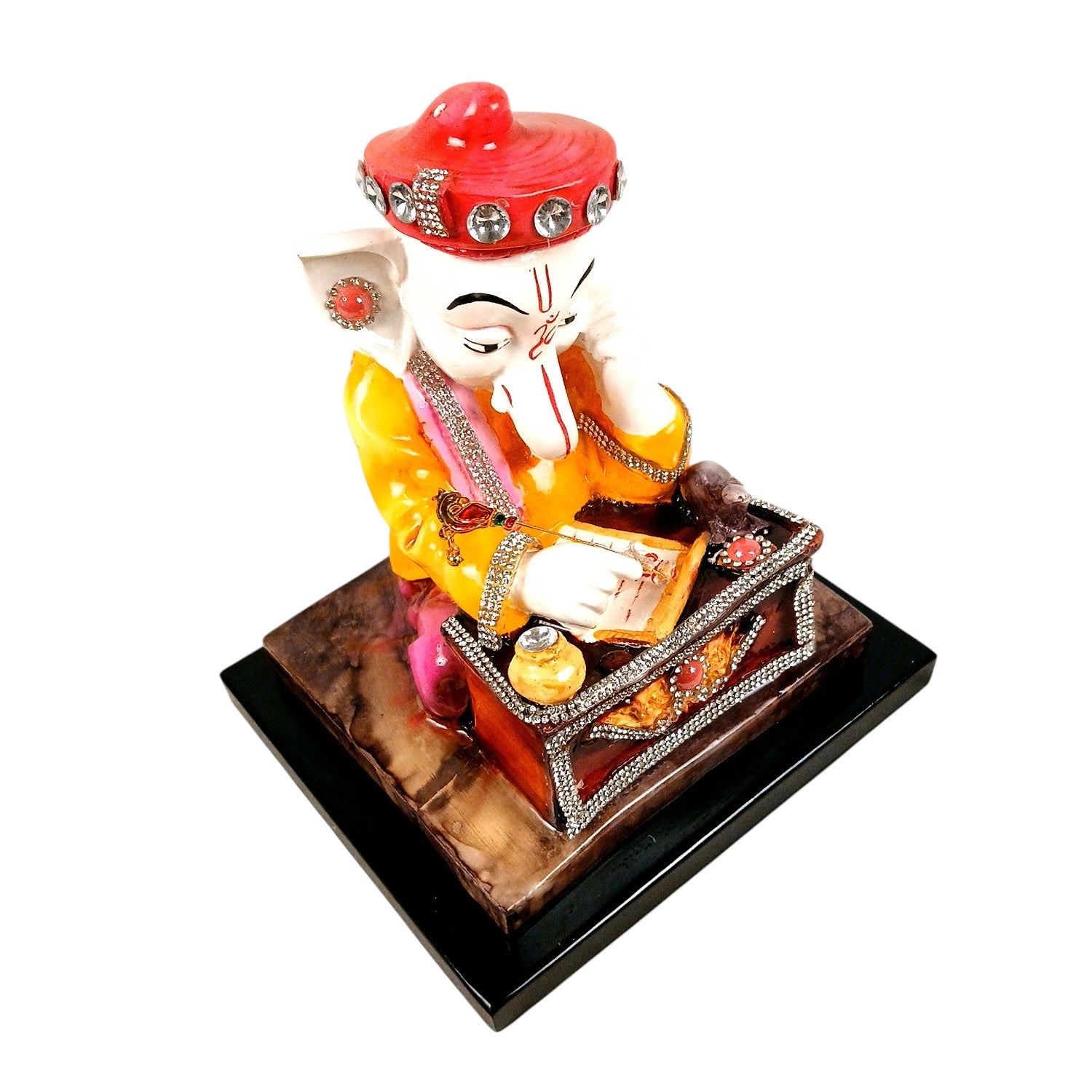 Ganesh Murti | Spiritual Home & Office Decor Idol | Lord GaneshaStatue for Home, Pooja Room & Vastu | Religious Table Decor, Diwali & Festive Gift - 9 Inch - Apkamart