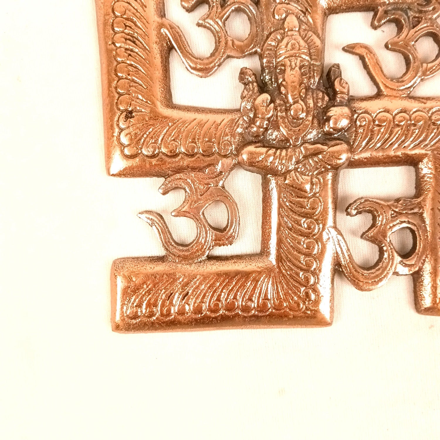 Swastik Ganesh Wall Hanging | Lord Ganesh with Swastik Metal Wall Décor for Home Entrance, Pooja Room & Vastu | Auspicious Decorative Wall Art for Living Room - 6 Inch - Apkamart