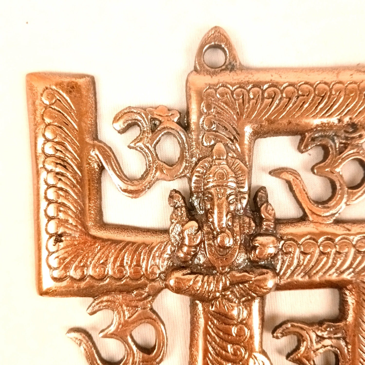 Swastik Ganesh Wall Hanging | Lord Ganesh with Swastik Metal Wall Décor for Home Entrance, Pooja Room & Vastu | Auspicious Decorative Wall Art for Living Room - 6 Inch - Apkamart