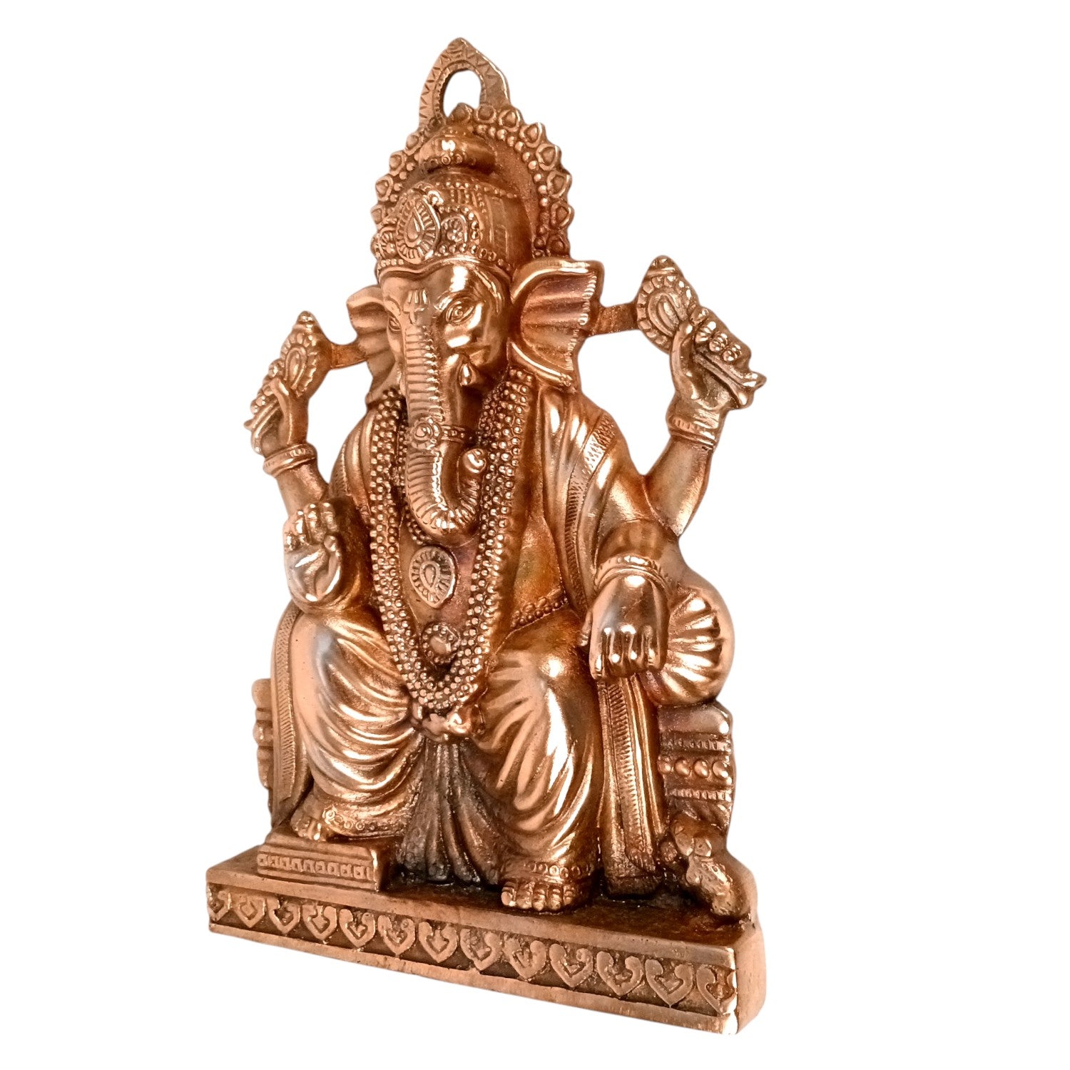 Ganesh Ji Wall Hanging Showpiece | Metal Ganpati Idol for Wall Decor | Handcrafted Home Decor | Spiritual Gift for Housewarming, Diwali & Birthday - 14 Inch - Apkamart
